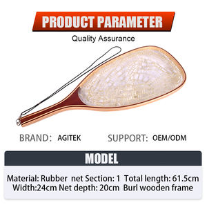 Red de <span class=keywords><strong>Pesca</strong></span> con Mosca, Red de Goma, Mango de Madera, Red de Mano para Capturar y Soltar, Cesta, Herramientas de <span class=keywords><strong>Pesca</strong></span> de Trucha, Redes de Aterrizaje - Product Image 5