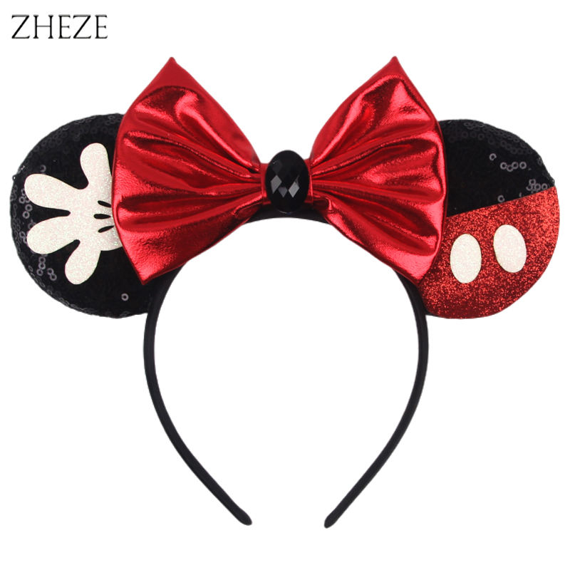 Wholesale Women's Fashion Festival Party Hair Accessories Snowflake Sequined Mouse Ear Headband for Kids