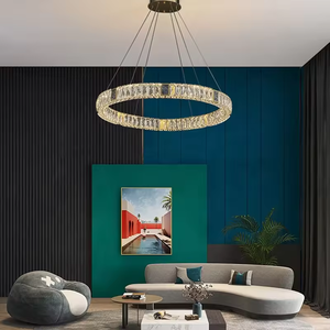 Zeal Lighting Contemporary Crystal Passage <b>Light</b> Creative Home <b>Office</b> Ring Chandelier Fashionable Home Decor - Product Image 1