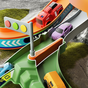 Pista de Carreras de Montaña con Elevador Automático Manual, Set de Juego de Vehículos de Carretera de Montaña Multinivel, Juego de Pista de Estacionamiento para Niños - Product Image 6