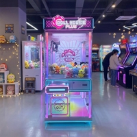 POPOLOONG PPL-74 Machine à griffes métallique personnalisable, jeu d'arcade à prix, style maison de poupée, attrapeur de peluches, lumières néon LED, à monnayeur