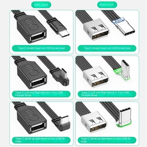 สายเคเบิลข้อมูล TypeC ถึง USB20 OTG พร้อมตัวนำทองแดง ดีไซน์ข้อศอก ปลอกหุ้มซิลิโคน สำหรับแท็บเล็ต โทรศัพท์ ยูเอสบีแฟลชไดรฟ์ - Product Image 2
