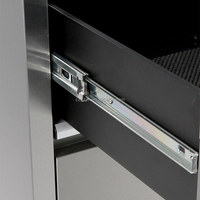 Armoire à outils roulante robuste en acier inoxydable de 46 pouces avec 9 tiroirs à roulement à billes, dessus en bois, verrouillage à clé, certifiée ISO9001
