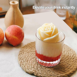 ถาดน้ำแข็งซิลิโคนรูปกุหลาบสำหรับใช้ในตู้แช่แข็งเกรดอาหารปลอดภัยสำหรับของจำเป็นสำหรับบ้านใหม่ถาดน้ำแข็งที่มีฝาปิดสำหรับวิสกี้บูร์บง - Product Image 6