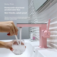 Robinet de lavabo intelligent à affichage numérique, avec éclairage d'ambiance, pour meuble de salle de bain, à eau chaude et froide, finition poudrée, haut de gamme