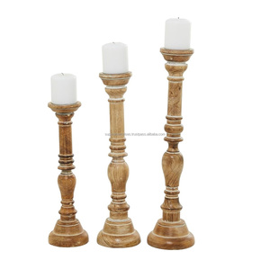 Bougeoir en bois fini antique support meilleure vente bougeoir en bois bougeoir décoration de mariage fête à la maison noël - Product Image 4