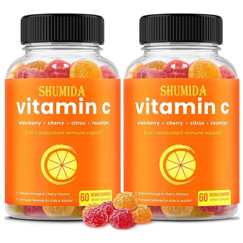 5 in 1 bağışıklık sistemi desteği vitamin C gummies mürver vitaminler vegan pektin sakızlı