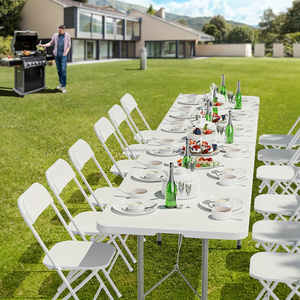 Table pliante d'extérieur portable personnalisée <span class=keywords><strong>de</strong></span> 6,8 pieds, en plastique blanc, design moderne pour événements et fêtes - Product Image 2