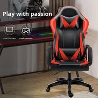 Chaise de Gaming E-Sports en Cuir Ergonomique avec Accoudoirs Pivotants Rembourrés en Mousse, Design Moderne et Simple pour Dortoir et Maison 618