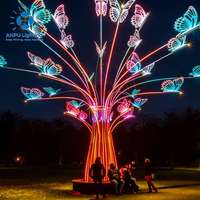 Anpu Beleuchtung Riesiges RGB LED Schmetterlings-Baum-Motiv-Licht Farbwechselnd Outdoor Wasserdicht Dimmbar Weihnachts- und Festdekoration