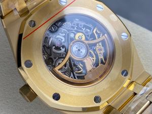 Reloj Mecánico de Buceo de Lujo, Super Calidad, Resistente al Agua, 41mm, Fábrica THB, Movimiento 3132, 15412, Esqueleto con Diamantes, Dorado Mate - Product Image 6