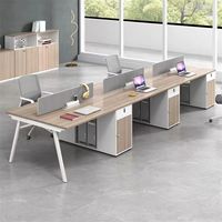 Ensemble de chaises de bureau modernes et élégantes pour 4 à 6 personnes, avec écran d'ordinateur, pour postes de travail individuels - Agent d'achat 1688