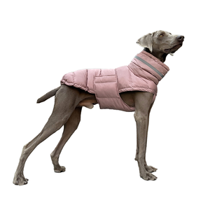 Rompi anjing desainer Modern Musim Dingin garis reflektif berkedip pakaian anjing poliester jaket bulu domba tahan angin & antiair - Product Image 6