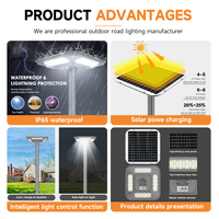 AORUITAI Nouvelle Conception Lampe Solaire Carrée Haute Luminosité pour Poteau de Parking Extérieur Jardin 120W 200W LED Éclairage Solaire Paysager pour Parcs