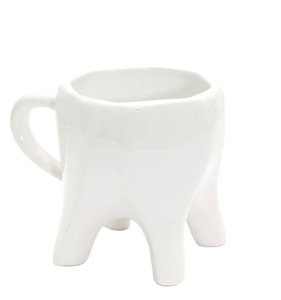 Custom Ceramic White Coffee <strong>Mug</strong> Tooth Shaped Pottery Crazy <strong>Mugs</strong>