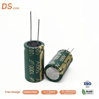 100V 1000uF Alüminyum Elektrolitik Kondansatör 18x35mm Radyal Delikli Anahtarlamalı Güç Kaynağı SMPS Filtre Modülü