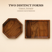 Plateau de service en bois en gros, rectangulaire et octogonal, en bois massif pour la cuisine et la décoration du salon
