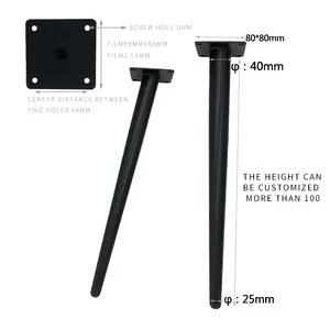 Modern Metal mobilya masa ayakları konik altın kanepe mobilya bacak kahve Bar sandalyesi bacak ayak uzunluğu 12-60 cm