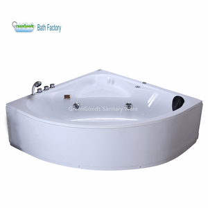 Bañera de pie esquinera con faldón aislado, bañera de Spa con chorro, doble bañera de remojo profundo - Product Image 1