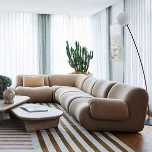 Bộ ghế sofa góc phòng khách hiện đại, mô đun, chất liệu vải, có thể kết hợp linh hoạt, một chỗ ngồi, chất liệu flannel, thoải mái, có thể làm giường. - Product Image 4