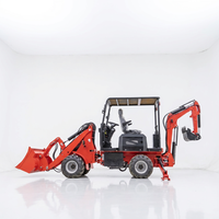 Harga Pabrik Mini Backhoe Loader Bucket 0.3m3 Tinggi Pengosongan 2169mm Loader Kompak untuk Pekerjaan Konstruksi Jalan Kota