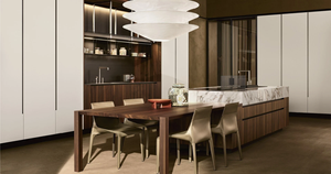 Gabinete de Cocina Moderno de Madera de Palisandro con Encimera de Mármol y Estantes de Vidrio para Uso Residencial de Alta Gama - Product Image 4