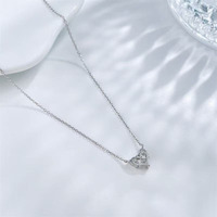 Pendentif Cœur Multi-Cœur Entrelacé Délicat et Polyvalent en Or Blanc 18K avec Diamant de Laboratoire, Réglable, pour Femme