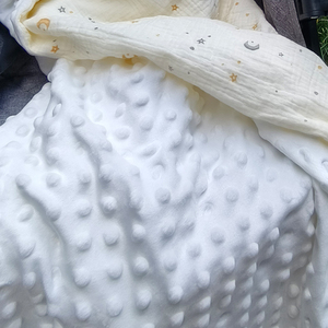 Cotton bé Muslin minky Dot nôi xe đẩy Swaddle chăn trẻ mới biết đi du lịch di động chăn với túi trẻ sơ sinh 2-trong-1 Gối Chăn - Product Image 5
