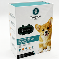 Boîtes cadeaux magnétiques à rabat en carton turquoise personnalisées, kit de suivi GPS pour animaux de compagnie, boîte d'emballage avec plateau en EVA