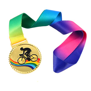 Médailles personnalisées pour événements sportifs, en émail 3D, dorées, pour la natation, la course à pied, le football, le basketball, avec ruban écologique - Product Image 4