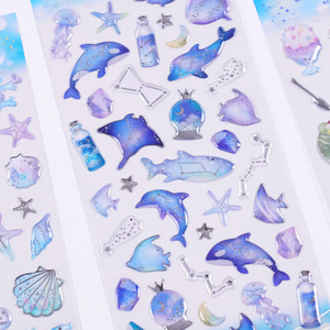 Adesivi in Resina 3D a Cupola Trasparente con Glitter Cristallino Impermeabile di Alta Qualità a Tema Pesce Oceanico - Product Image 3