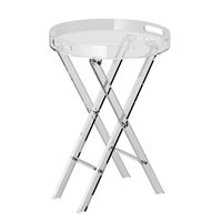 Table d'appoint en acrylique avec pieds pliants en X, plateau pliant en acrylique transparent