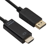 Câble adaptateur DP vers HDMI plaqué or 1,8 m (6 pieds) 4K x 2K, cordon de conversion DisplayPort mâle vers HDTV mâle pour PC portable