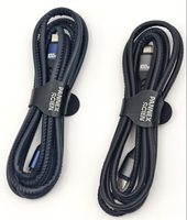 Kabel Pengisian Cepat Bersertifikasi Pannex GRS 2m C ke C Kulit PU 100W PD Model C7200PD LOGO Kustom