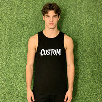 Débardeur de sport en coton pour homme, personnalisable avec logo, couleur unie, pour musculation et fitness
