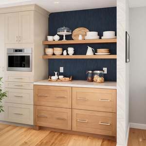 BALOM Armoires de cuisine en bois massif personnalisées, armoires de cuisine modulaires de luxe, prêtes à assembler pour les villas - Product Image 4