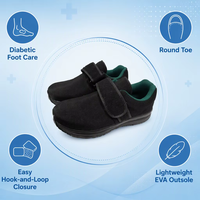 Chaussures de marche légères et respirantes pour diabétiques, avec boucle réglable, semelle antidérapante en EVA, bout rond, pour patients diabétiques