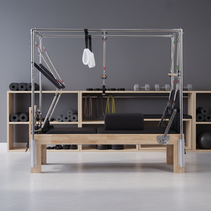 Nuevo Newme S700-X: Combinación de Reformer y Trapeze de Pilates Tres en Uno de Madera de Roble, Duradero, Ajustable y Portátil para Estudio de Pilates, 3 Años de Garantía - Product Image 1