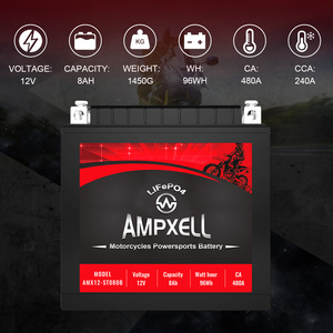 แบตเตอรี่สตาร์ทมอเตอร์ไซค์แบบชาร์จไฟได้ AMPXELL 12V 8Ah 102Wh รุ่นยอดนิยม สำหรับสตาร์ทเครื่องยนต์ AMX12-80FQ แบตเตอรี่สตาร์ทมอเตอร์ไซค์แบบชาร์จไฟได้ AMPXELL 1 รุ่นยอดนิยม - Product Image 6