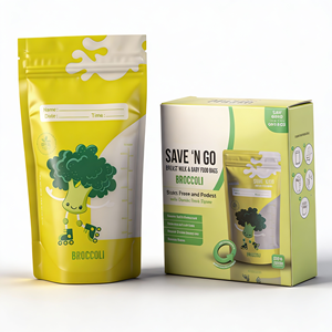 Bolsa para <span class=keywords><strong>Leche</strong></span> <span class=keywords><strong>Materna</strong></span> con Sensor de Temperatura, Termómetro Incorporado, Libre de BPA, Flujo Rápido, Diseño de Dibujos Animados, Material PET para un Calentamiento Perfecto - Product Image 1