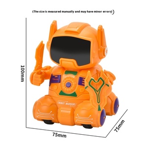 Dinámica 4 colores Inercia Presionando Nuevo <span class=keywords><strong>Robot</strong></span> de Guerrero de dibujos animados Juguete para niños Material plástico con función de luz Coche <span class=keywords><strong>Robot</strong></span> - Product Image 5