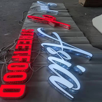 Enseigne en lettres 3D en métal perforé personnalisée avec éclairage LED, logo d'entreprise en métal illuminé pour devanture de magasin en extérieur