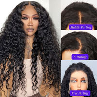 Pelucas de Cabello Humano Brasileño Rizado Remy de 36 Pulgadas con Ondas Profundas, Encaje Frontal 13x6 HD Transparente, 180% de Densidad, Pre-Desplumadas, Grado 10A-12A