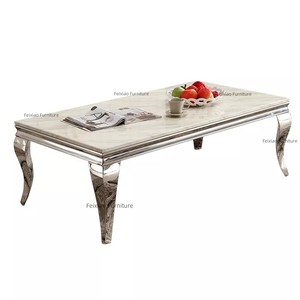 Cheap Home Furniture <strong>Dining</strong> <strong>Tables</strong> Party Stainless Steel Frame <strong>Square</strong> <strong>Glass</strong> Coffee <strong>Table</strong> - Product Image 2