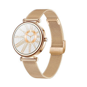 <span class=keywords><strong>Montre</strong></span> <span class=keywords><strong>connectée</strong></span> tendance pour <span class=keywords><strong>femme</strong></span>, <span class=keywords><strong>petit</strong></span> écran, acier doré, appels Bluetooth, moniteur d'oxygène sanguin, suivi d'activité, bracelet en silicone - Product Image 4