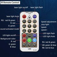 Lumière de fête LED de Noël, projecteur laser DJ disco stroboscopique activé par le son, télécommande, décoration de la maison