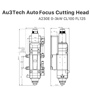 Cabezal Láser de Enfoque Automático Au3tech A230E A235E de 3KW para Máquina de Corte Láser, Precio de Fábrica DMK - Product Image 6