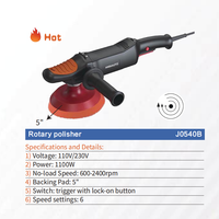 Polisseuse rotative professionnelle 5 pouces 1100W à vitesse variable haute efficacité pour voiture, idéale pour le cirage et le polissage des composés