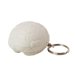 Porte-clés anti-stress personnalisé en forme de cerveau, avec logo promotionnel, en mousse PU souple, cadeau cérébral portable pour l'apprentissage - Product Image 1