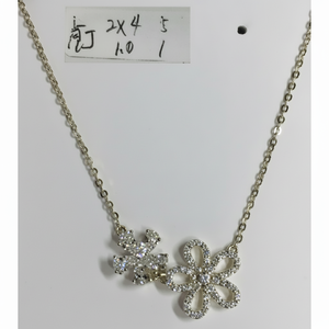 Conjunto de joyas de acero inoxidable de dos piezas, cadenas chapadas en oro y Rodio, aspecto coordinado moderno - Product Image 1